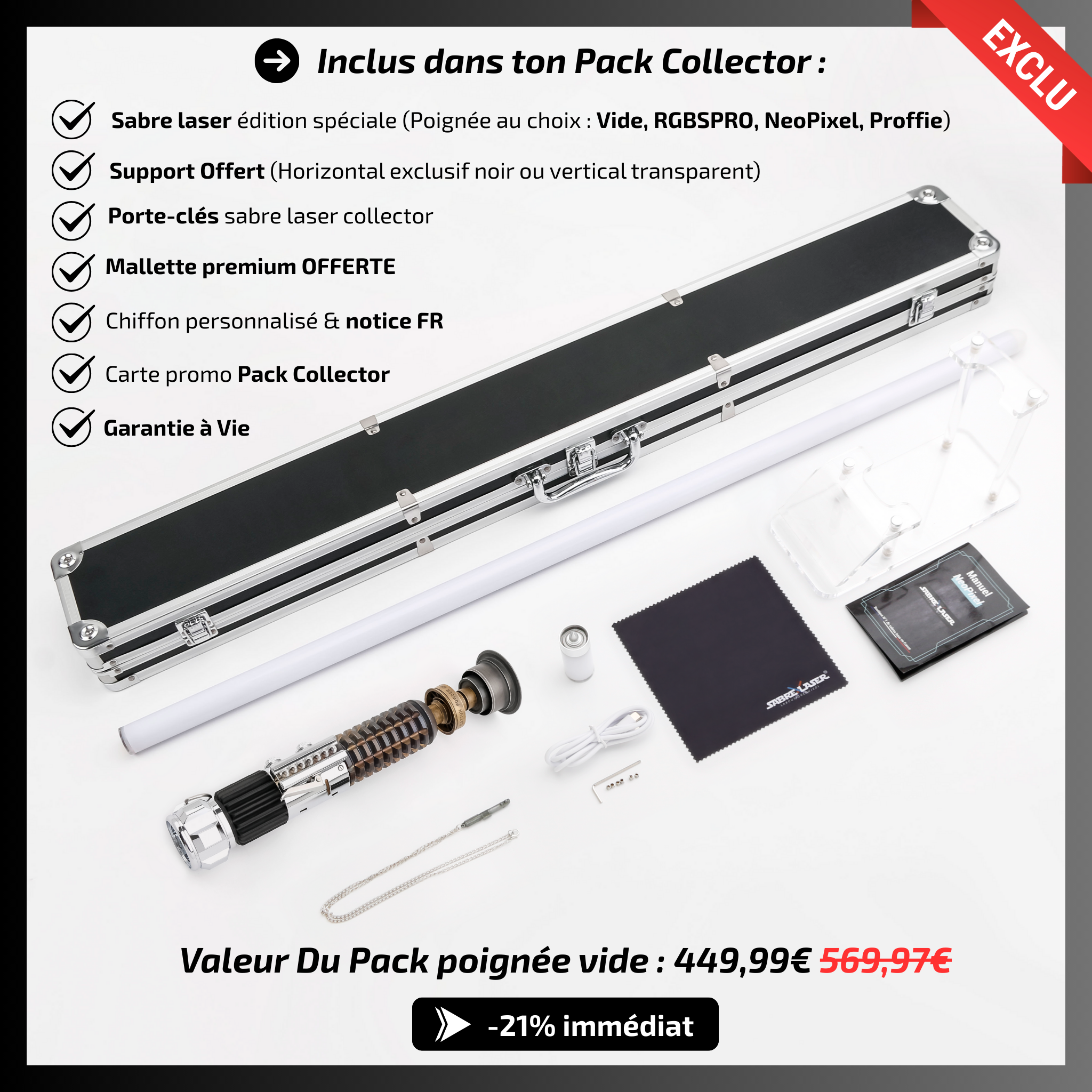 Pack Collector – Sabre Laser Légendaire de Mustafar