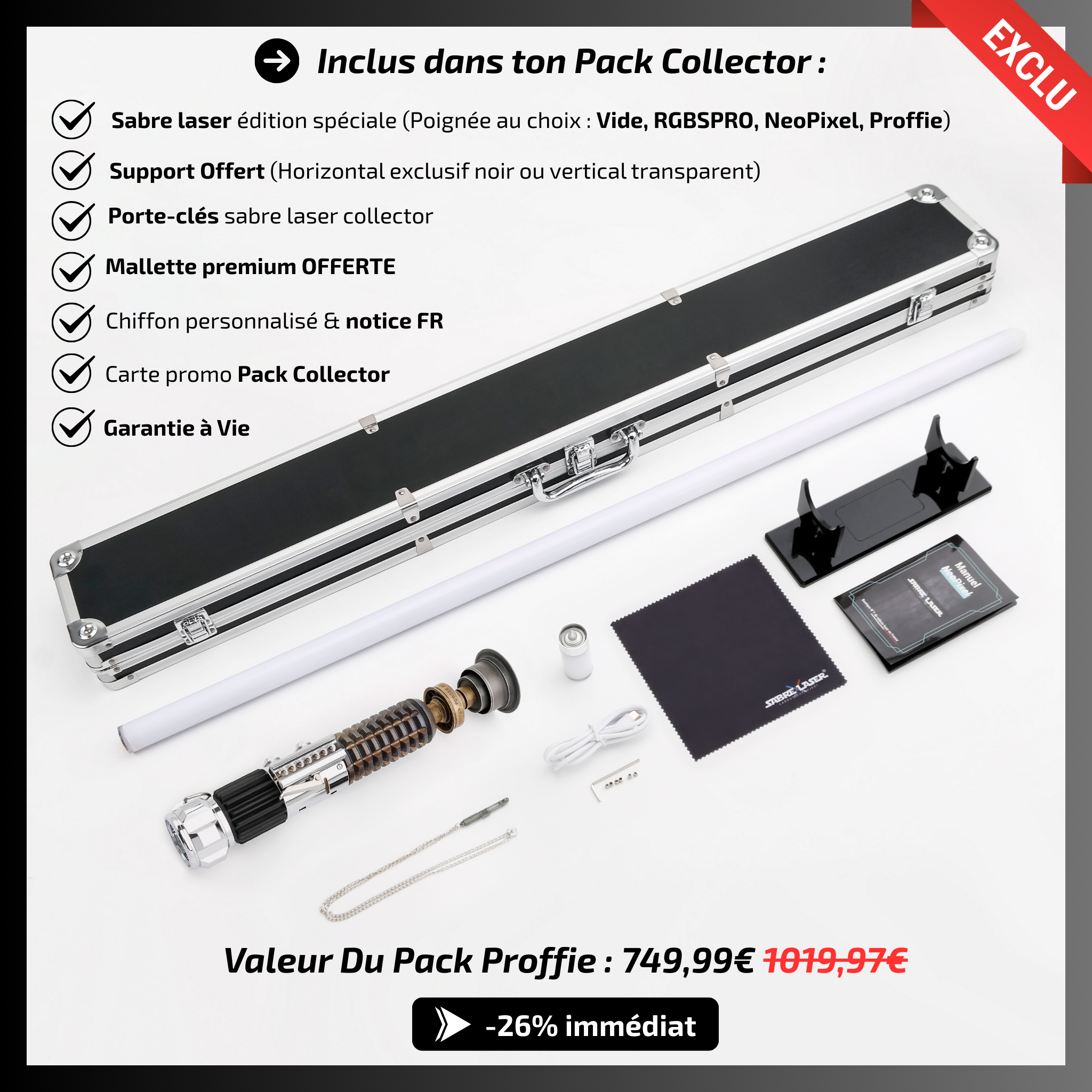 Pack Collector – Sabre Laser Légendaire de Mustafar